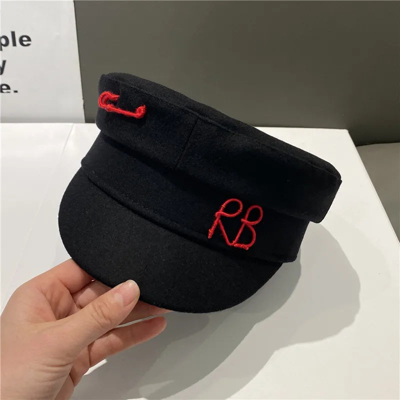 USPOP Monogram-embellished Newsboy Letter Cap