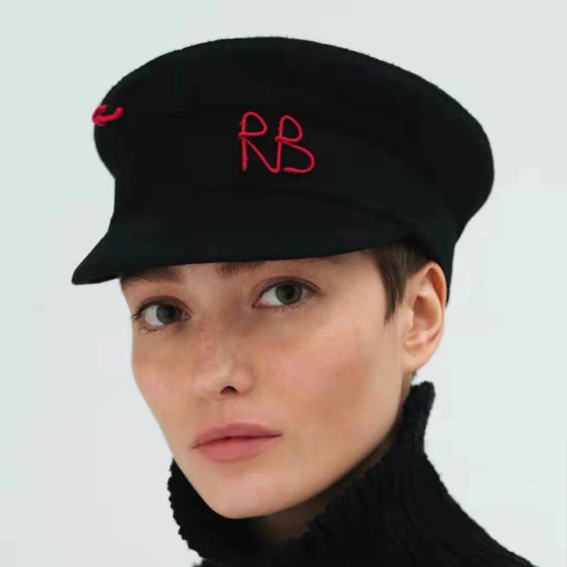 USPOP Monogram-embellished Newsboy Letter Cap