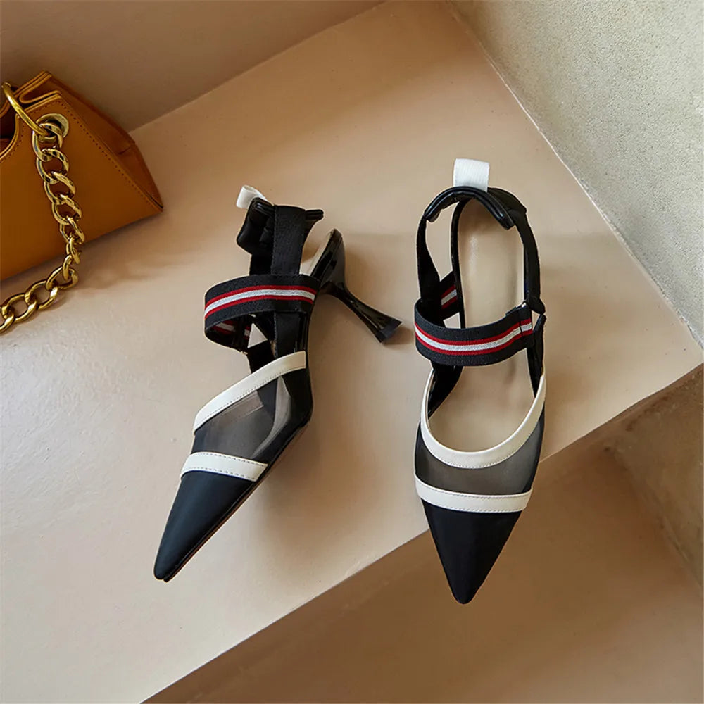 Bossy, Classic Leather & Mesh Heels