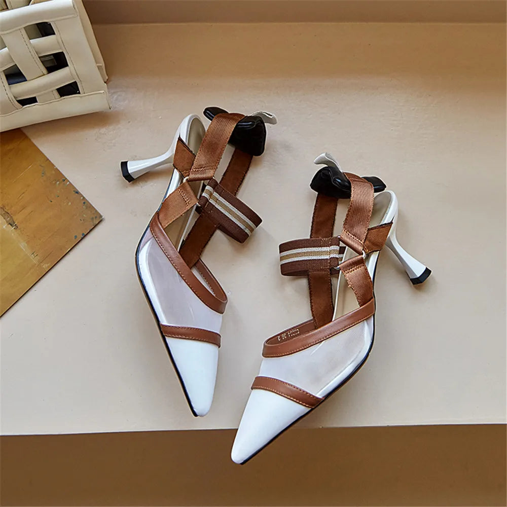 Bossy, Classic Leather & Mesh Heels