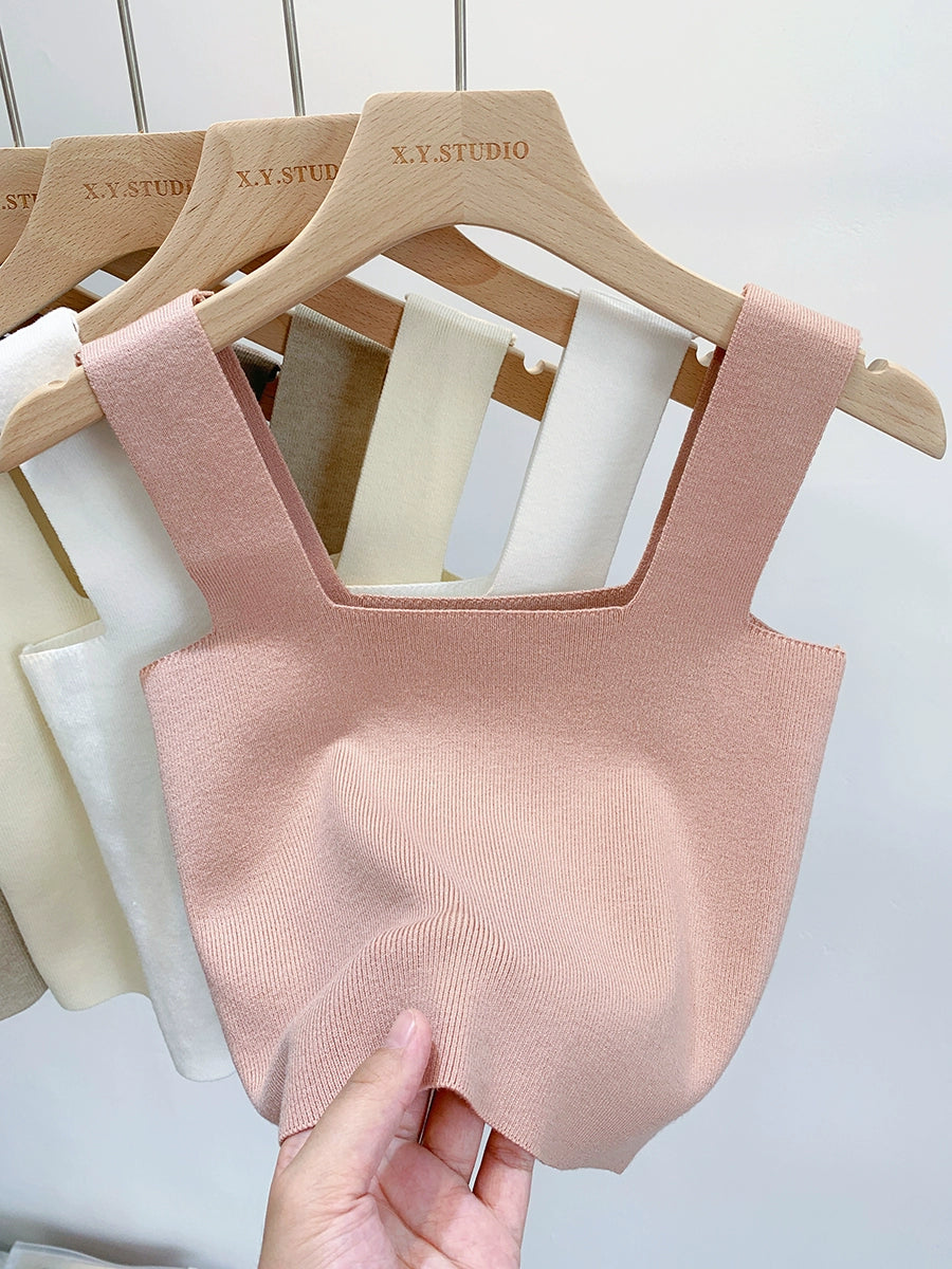 Square Neck Knitted Tank