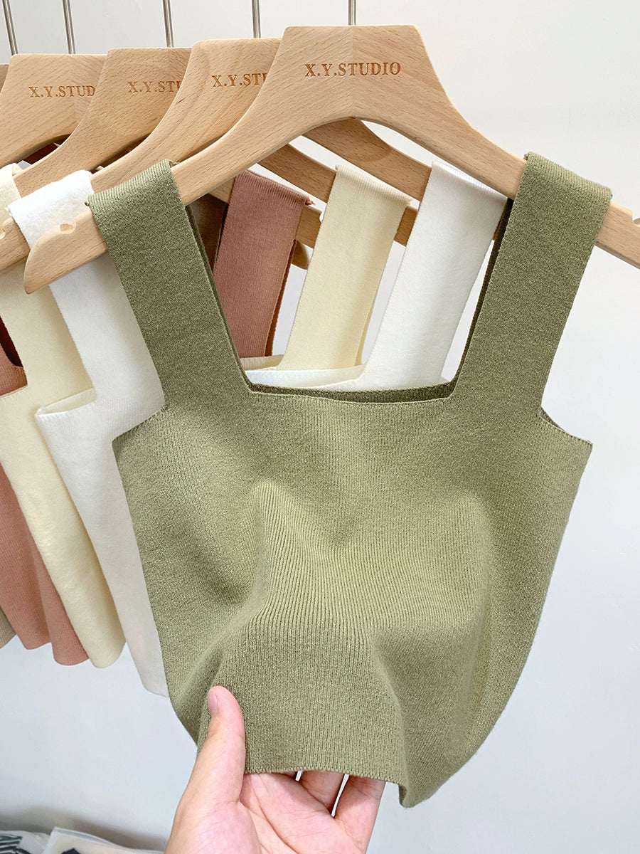 Square Neck Knitted Tank