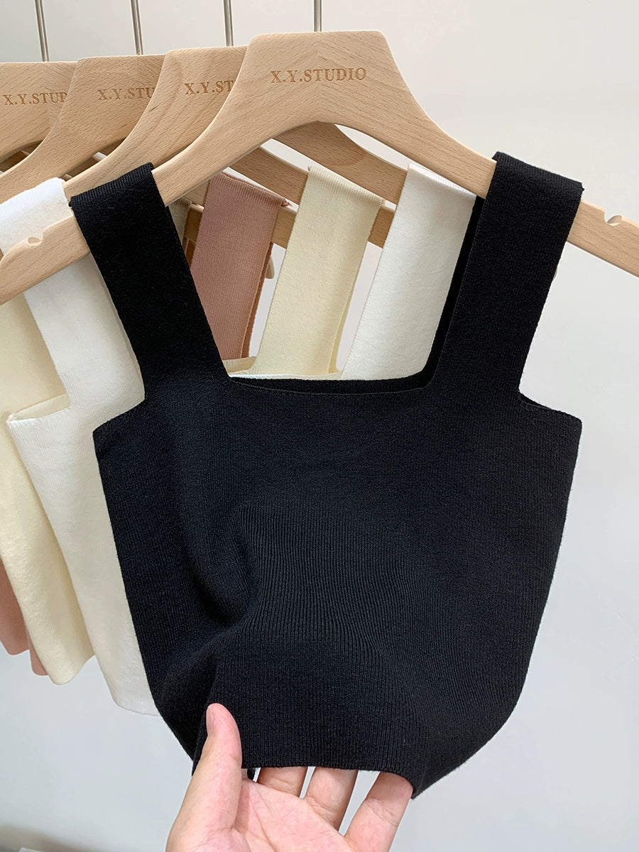 Square Neck Knitted Tank