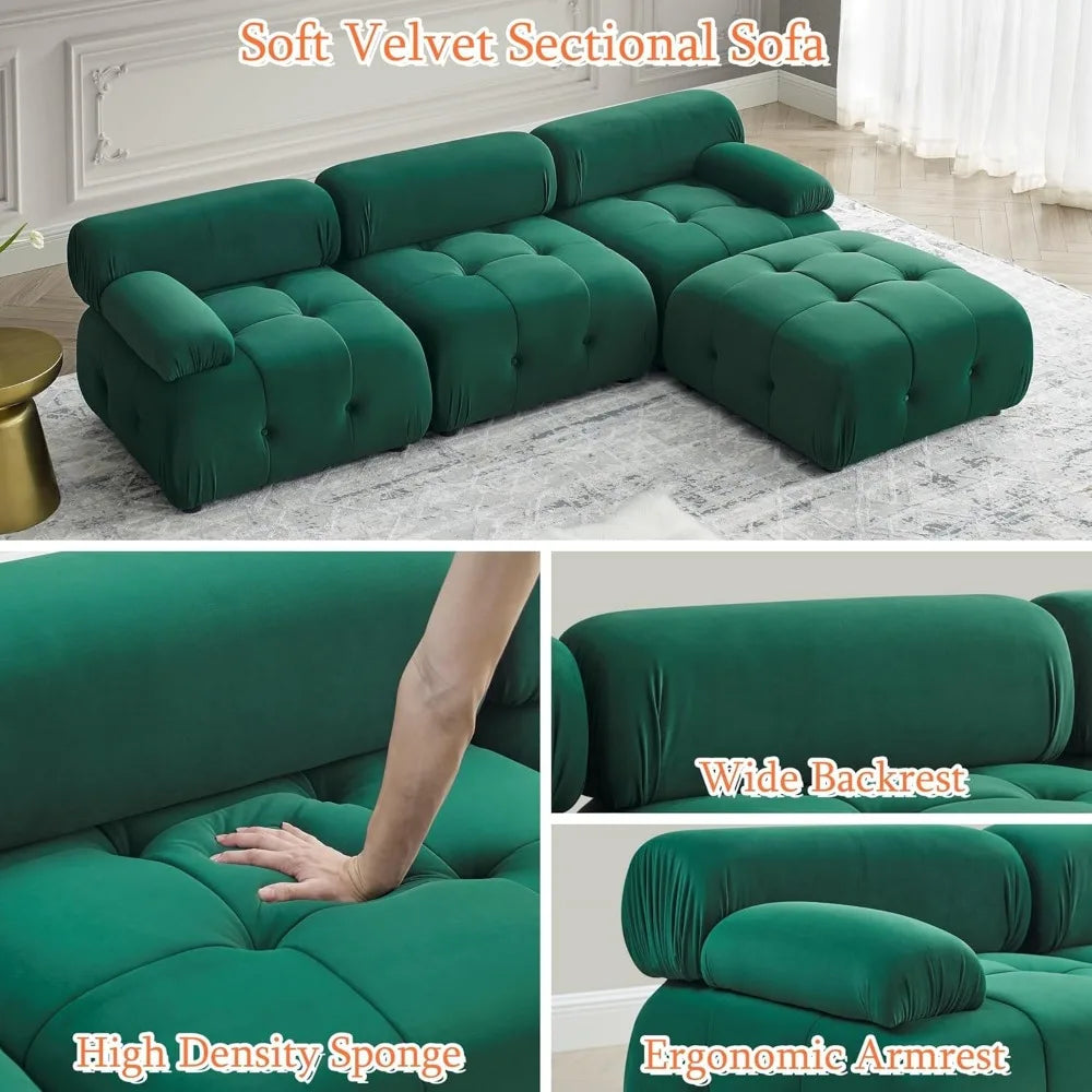 Velvet Cloud L-Shaped Sofa