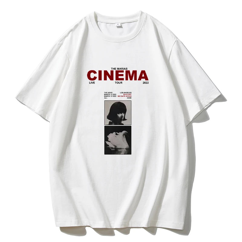 Gothic Oversized Printed “CINEMA” casual T-shirts