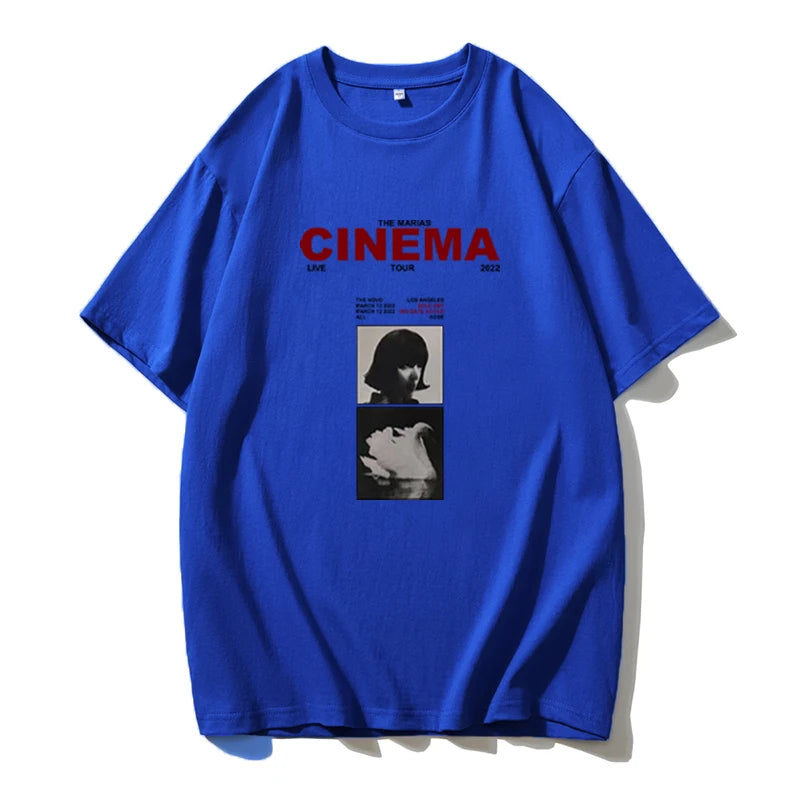 Gothic Oversized Printed “CINEMA” casual T-shirts