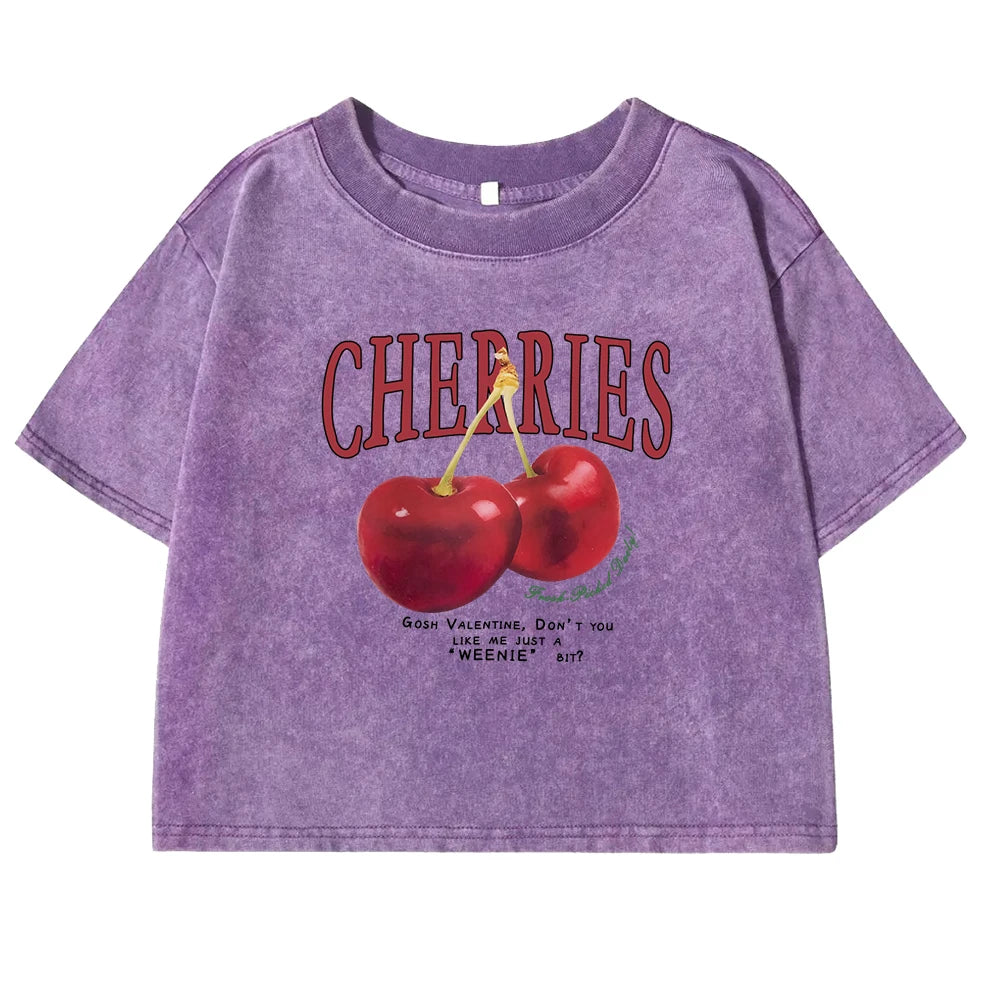 Red Cherries Casual Cotton Retro Tee