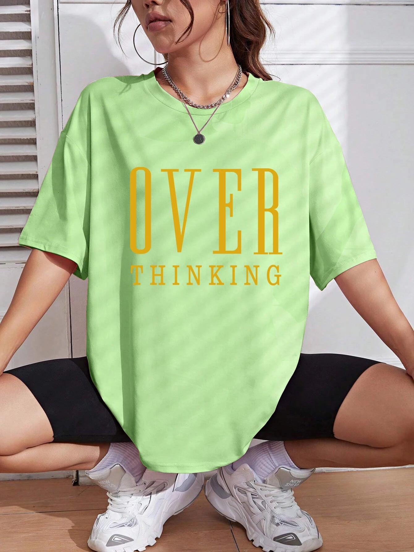 “Over Thinking” Vintage Cotton Casual T-Shirts