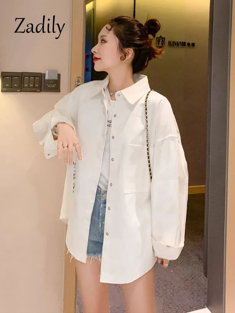 Y2K Long Sleeve Button Up Blouse