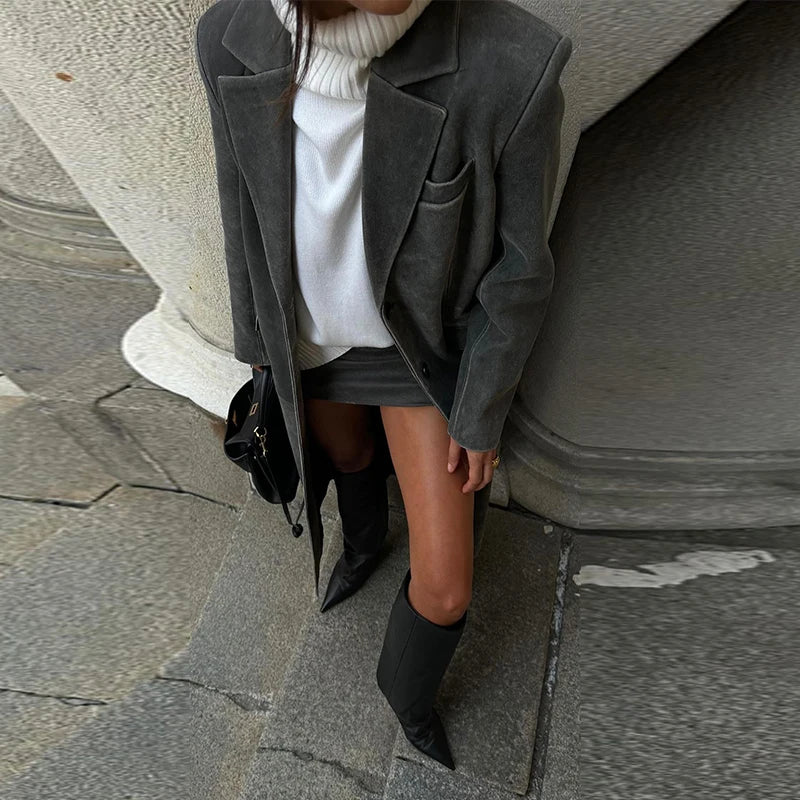 Full Length Retro PU Leather Coats