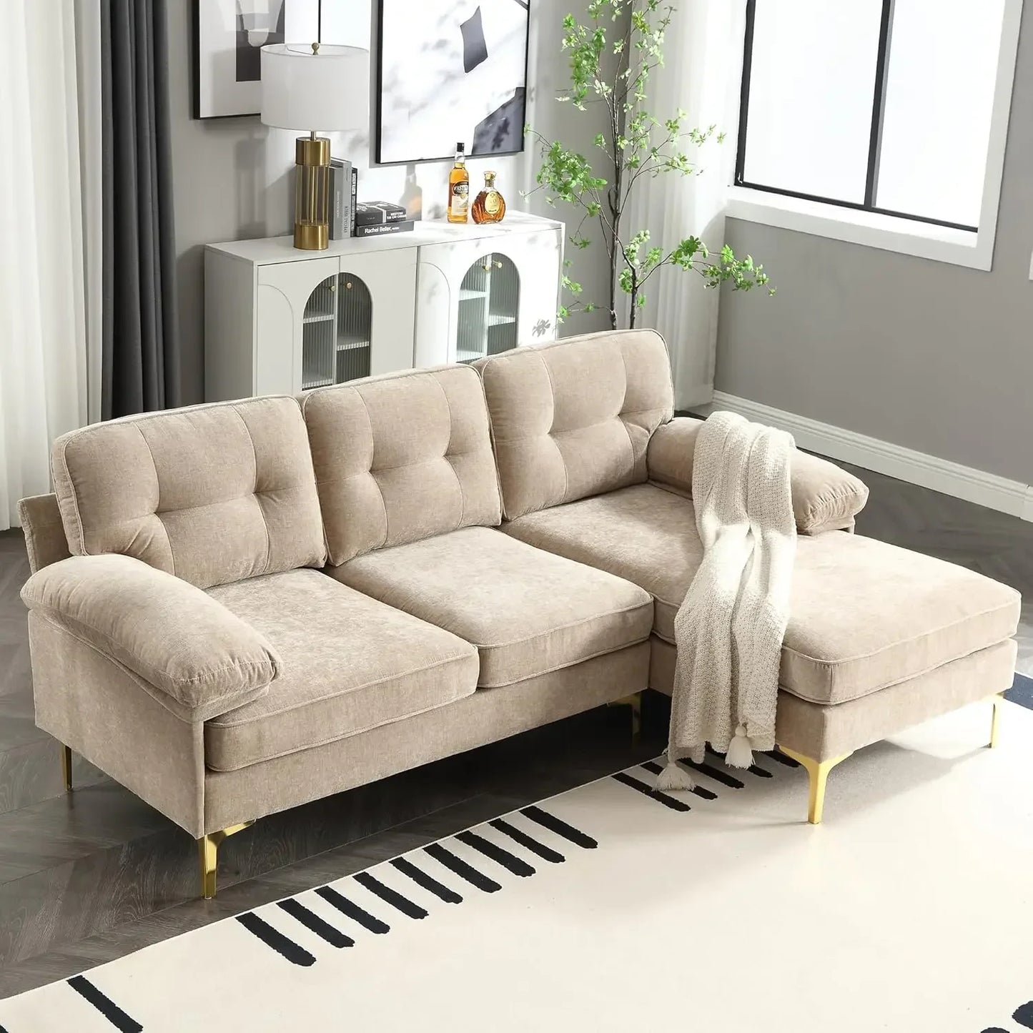 Upholstered 3 Seater Sofas with Chaise