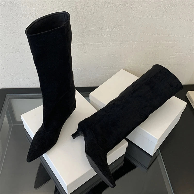 Pointed Toe Knee Boots