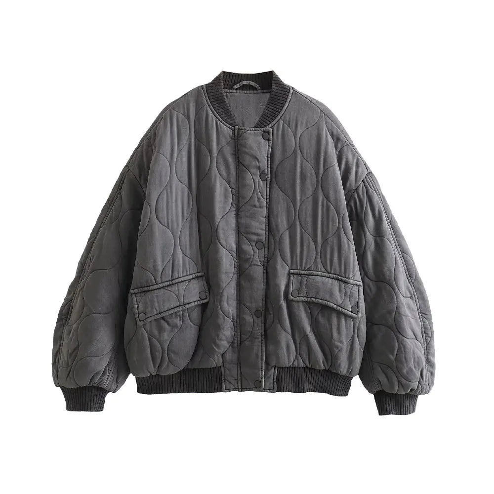 Oversized Quilted Bomber Jackets