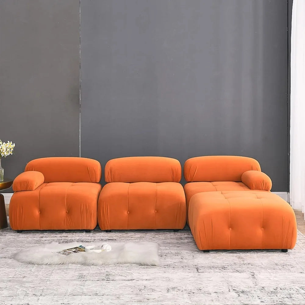 Velvet Cloud L-Shaped Sofa