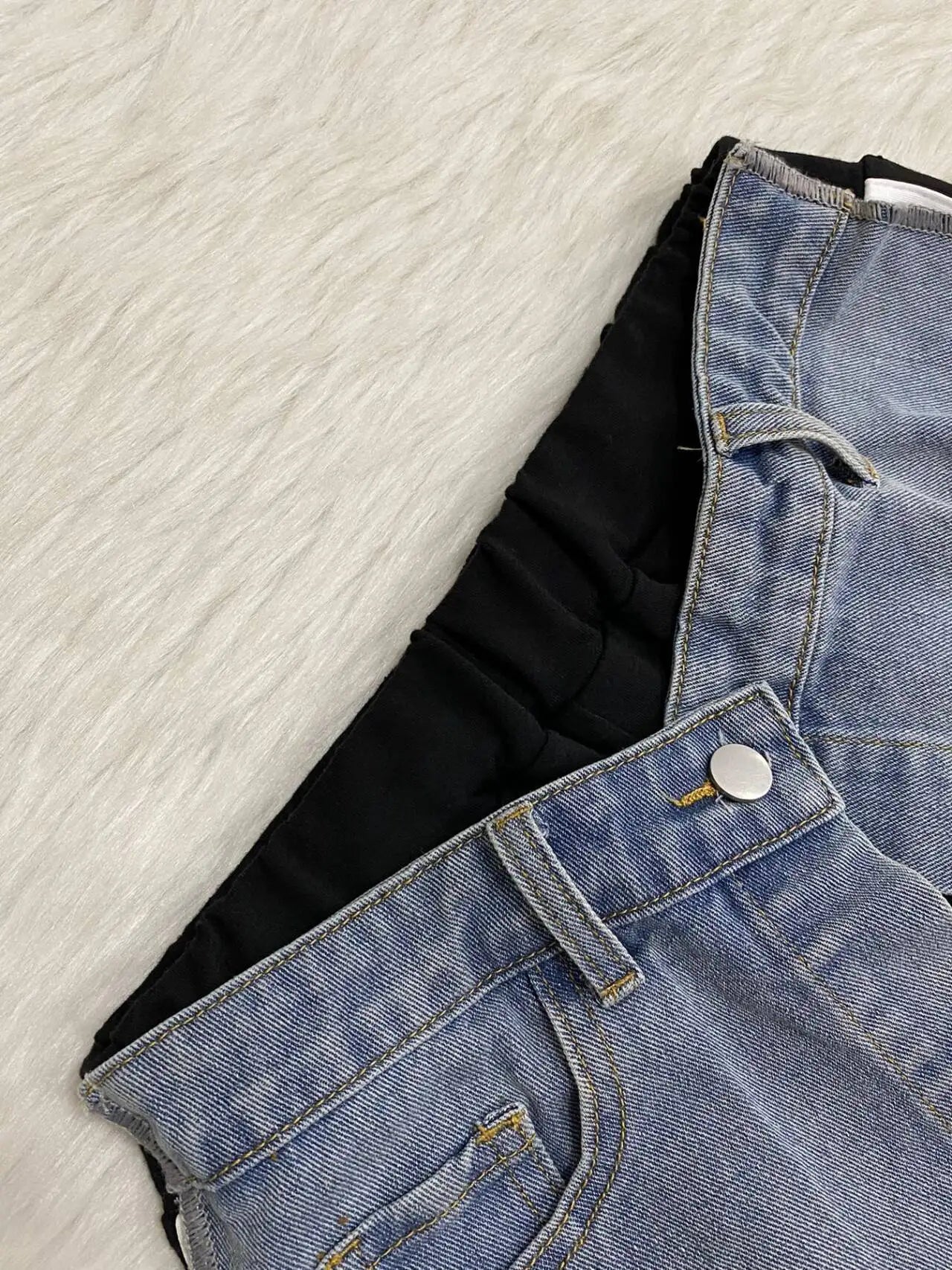 CM.YAYA Denim Pocket Wide Leg Jogger