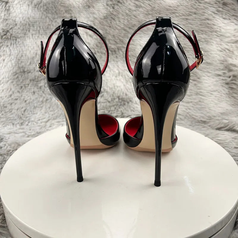 Black Swan Pointed Toe Single Strap Heels