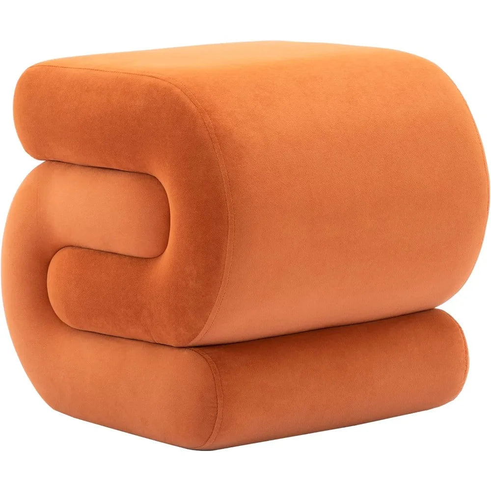 Exquisite Upholstered S-Shape Ottoman