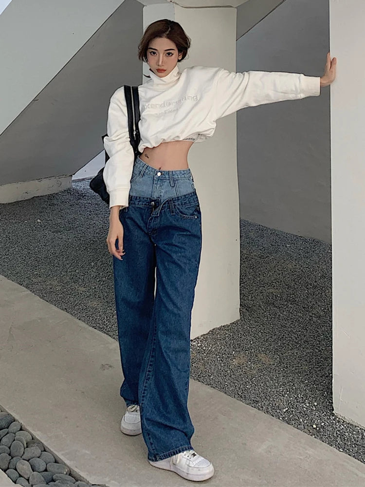 Fake Two Piece Jeans