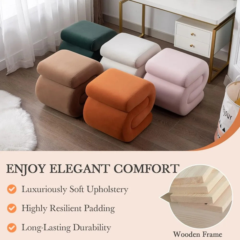 Exquisite Upholstered S-Shape Ottoman