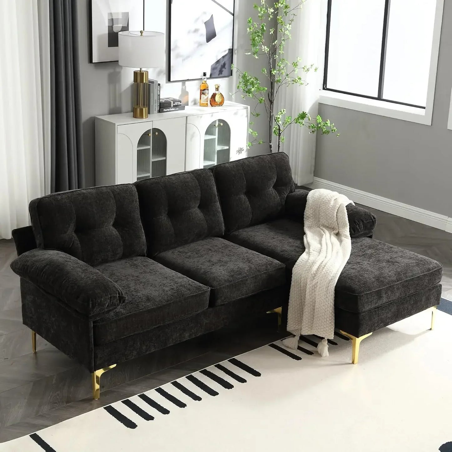 Upholstered 3 Seater Sofas with Chaise