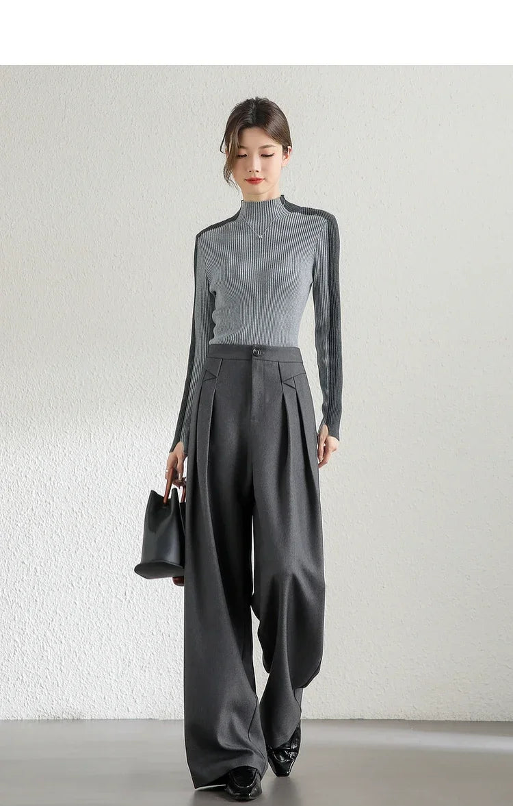 Temperament High Waist Trousers