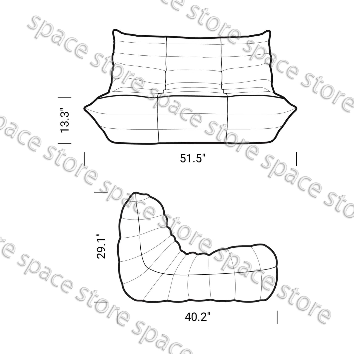 Single Caterpillar Sofa Balcony Leisure Chair