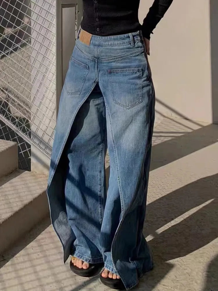 Trash Bag Hip Hop Baggy Wide Leg Jeans