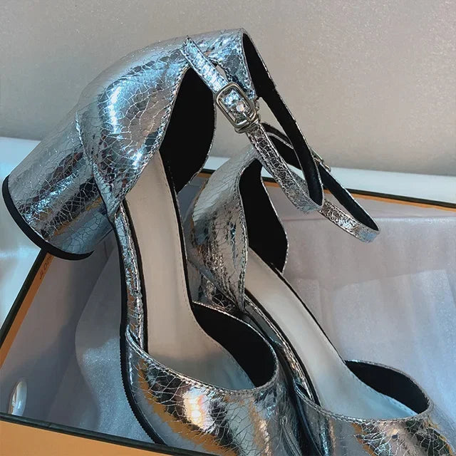 Day Dream Spilt Chunky Heels