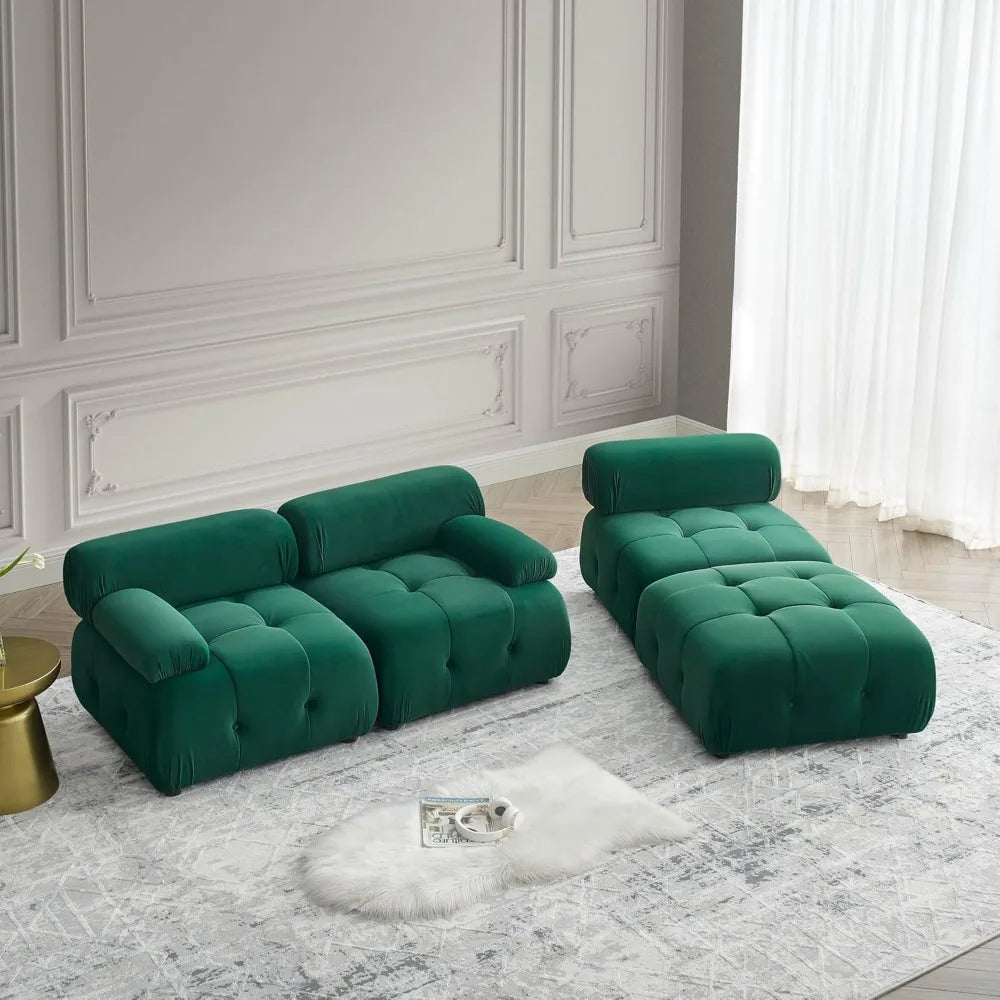 Velvet Cloud L-Shaped Sofa