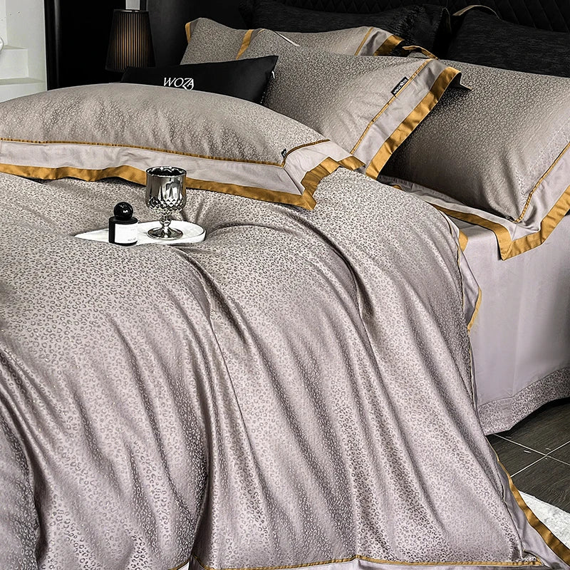 Jacquard Luxury 1000 CT Egyptian Cotton Satin Bedding Set