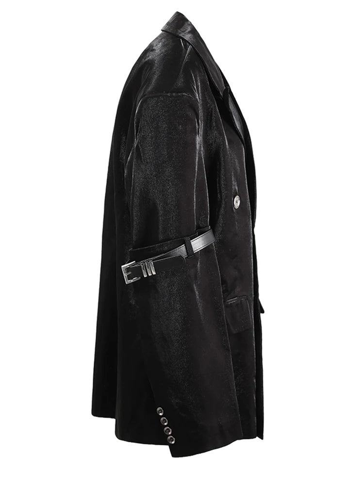 Eclipse Leather Buckle Blazer