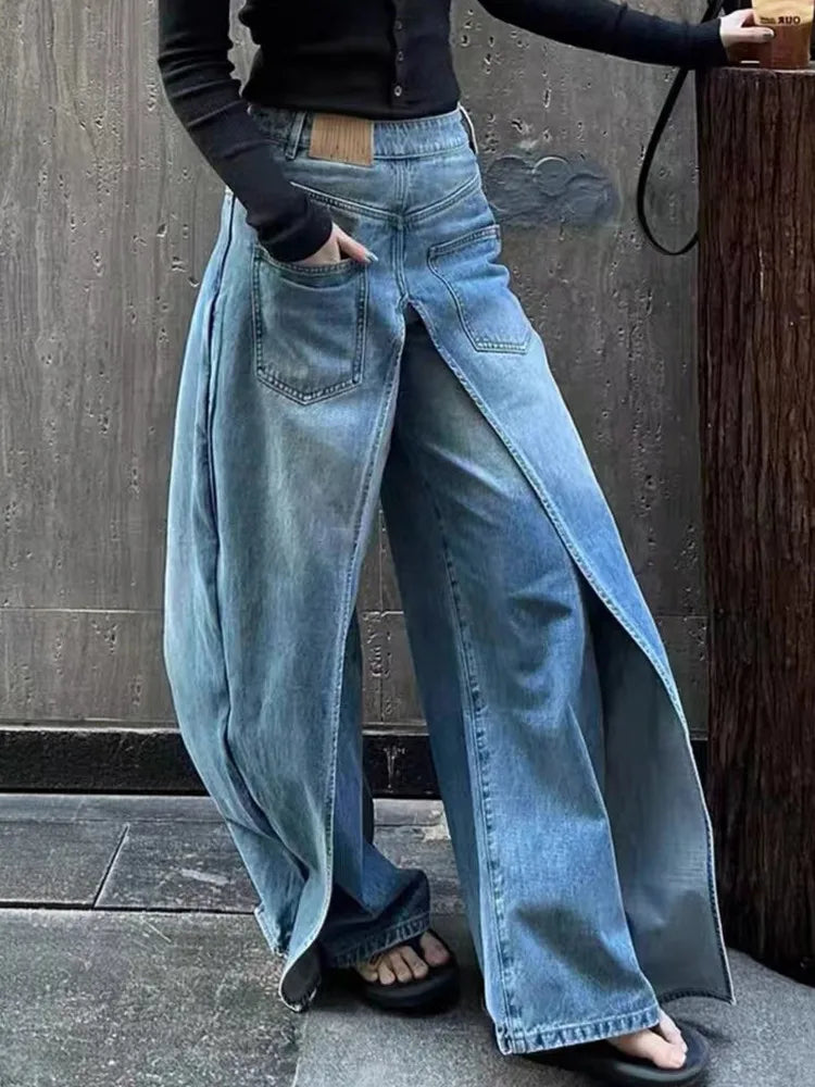 Trash Bag Hip Hop Baggy Wide Leg Jeans
