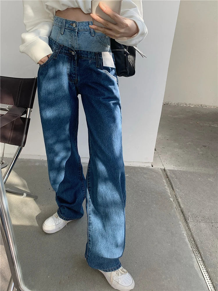 Fake Two Piece Jeans