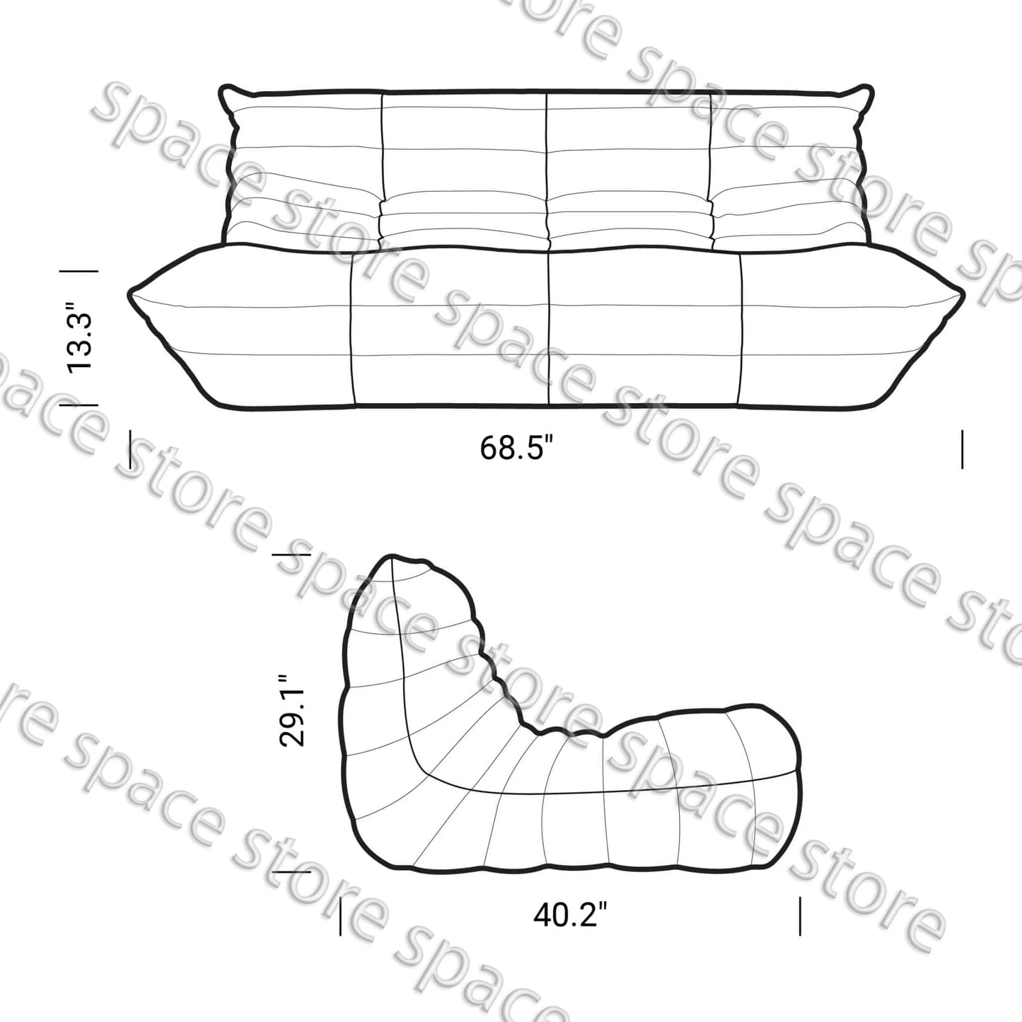 Single Caterpillar Sofa Balcony Leisure Chair