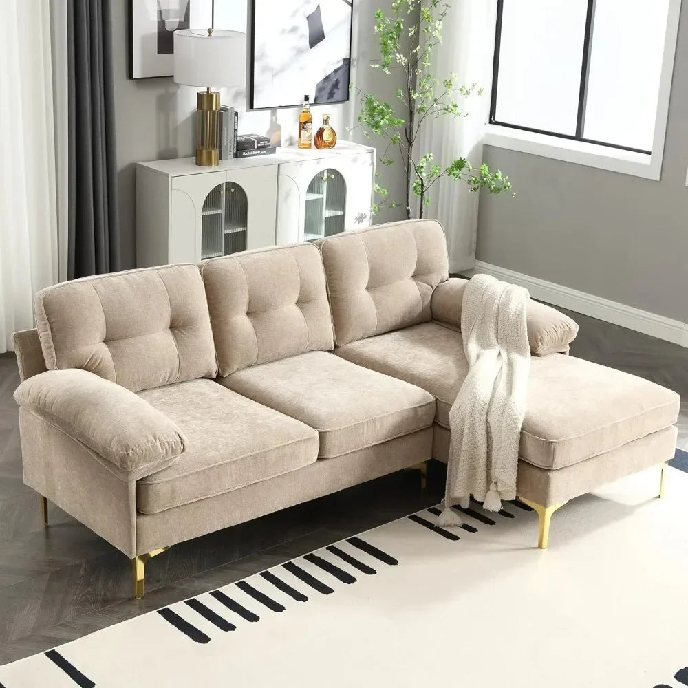 Upholstered 3 Seater Sofas with Chaise