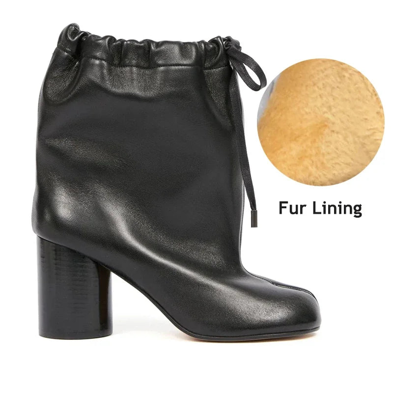 Balloon Lace-up Chunky Booties