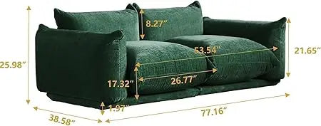 Deep Thick Love Seat Sofa
