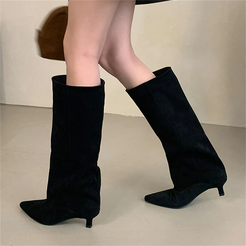 Pointed Toe Knee Boots