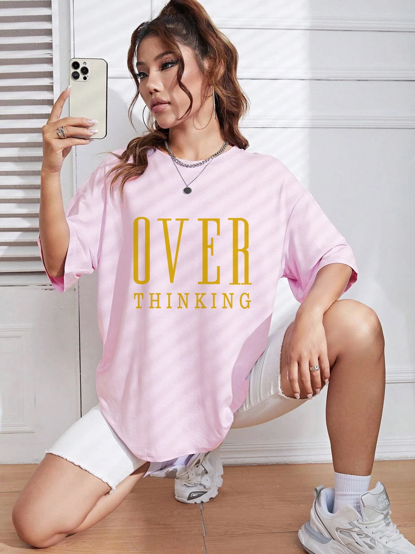 “Over Thinking” Vintage Cotton Casual T-Shirts
