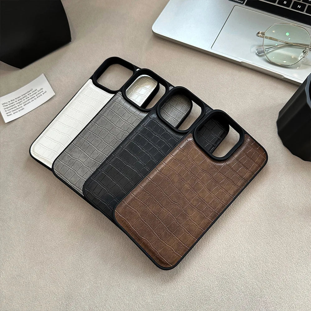 Crocodile Pattern Luxury Black IPhone Case