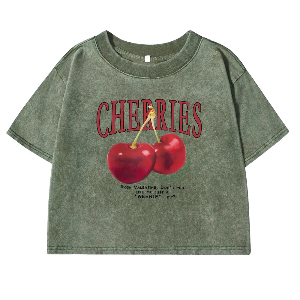 Red Cherries Casual Cotton Retro Tee
