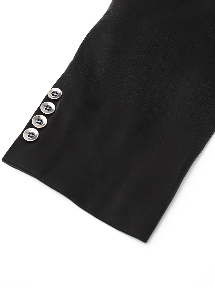 Eclipse Leather Buckle Blazer