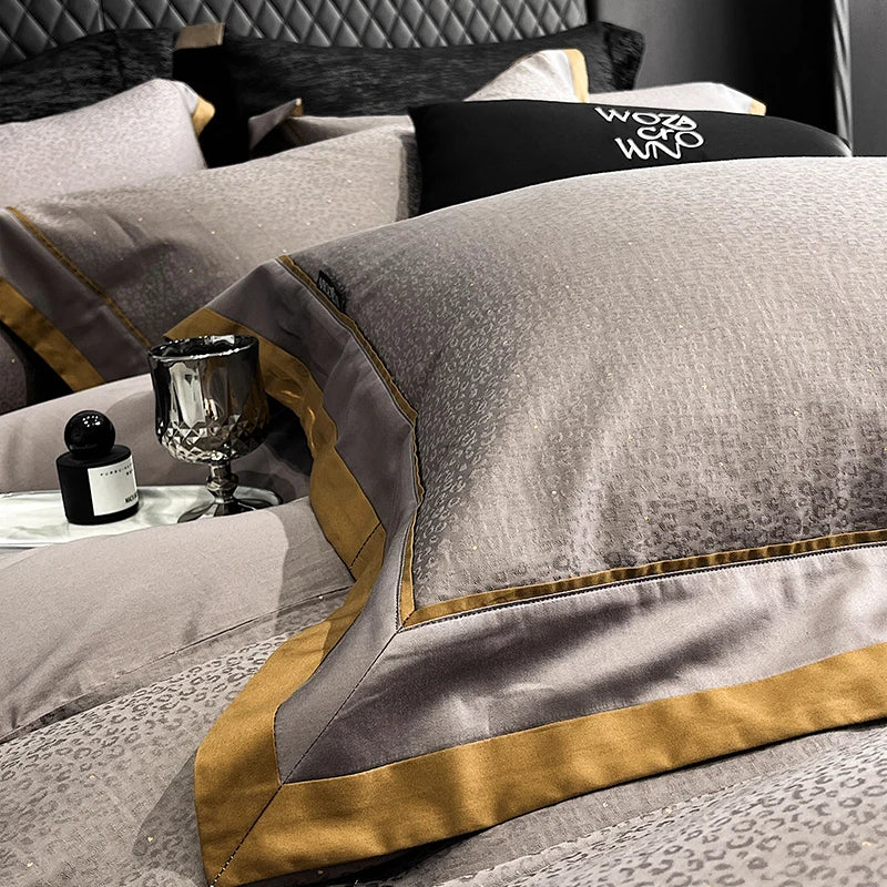 Jacquard Luxury 1000 CT Egyptian Cotton Satin Bedding Set