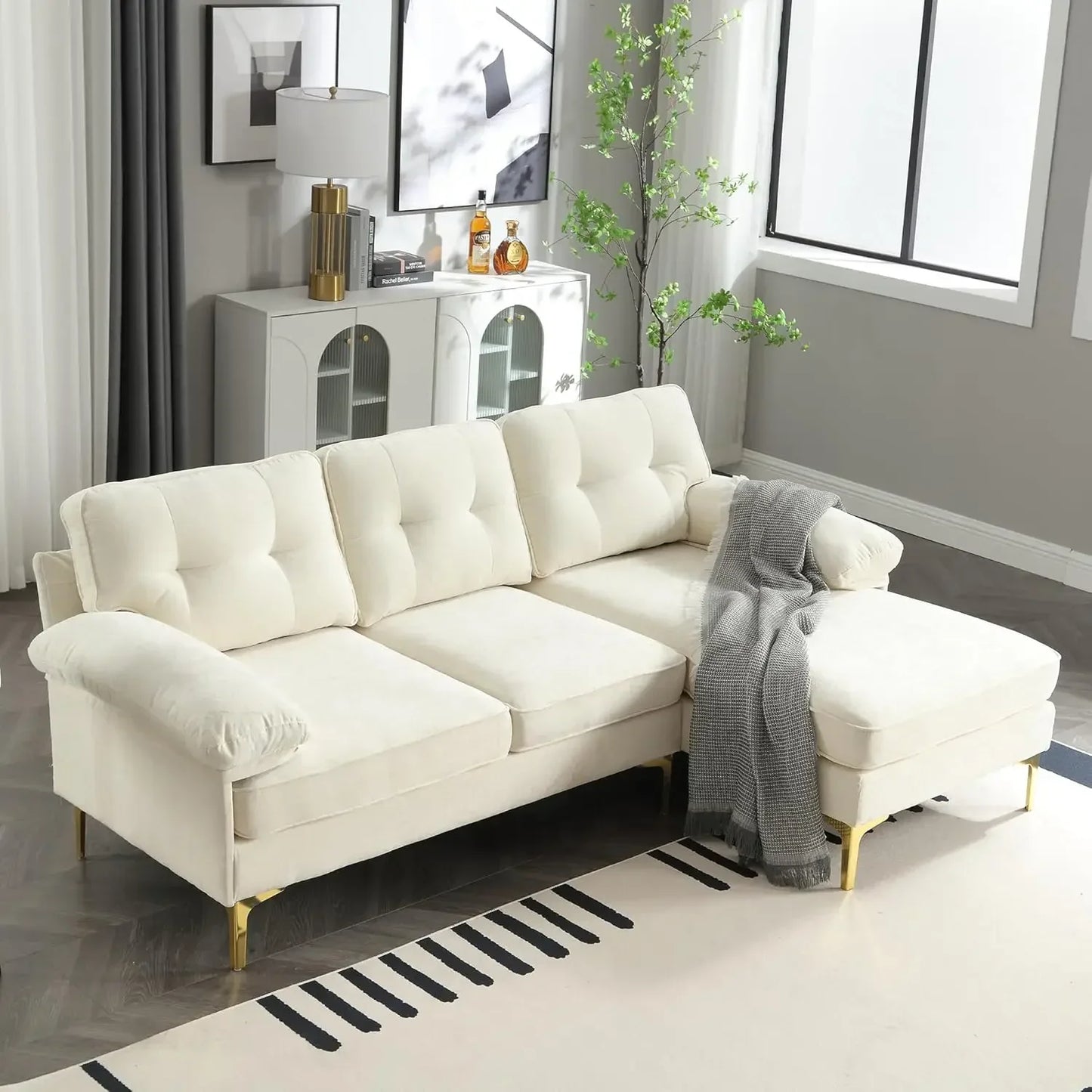 Upholstered 3 Seater Sofas with Chaise
