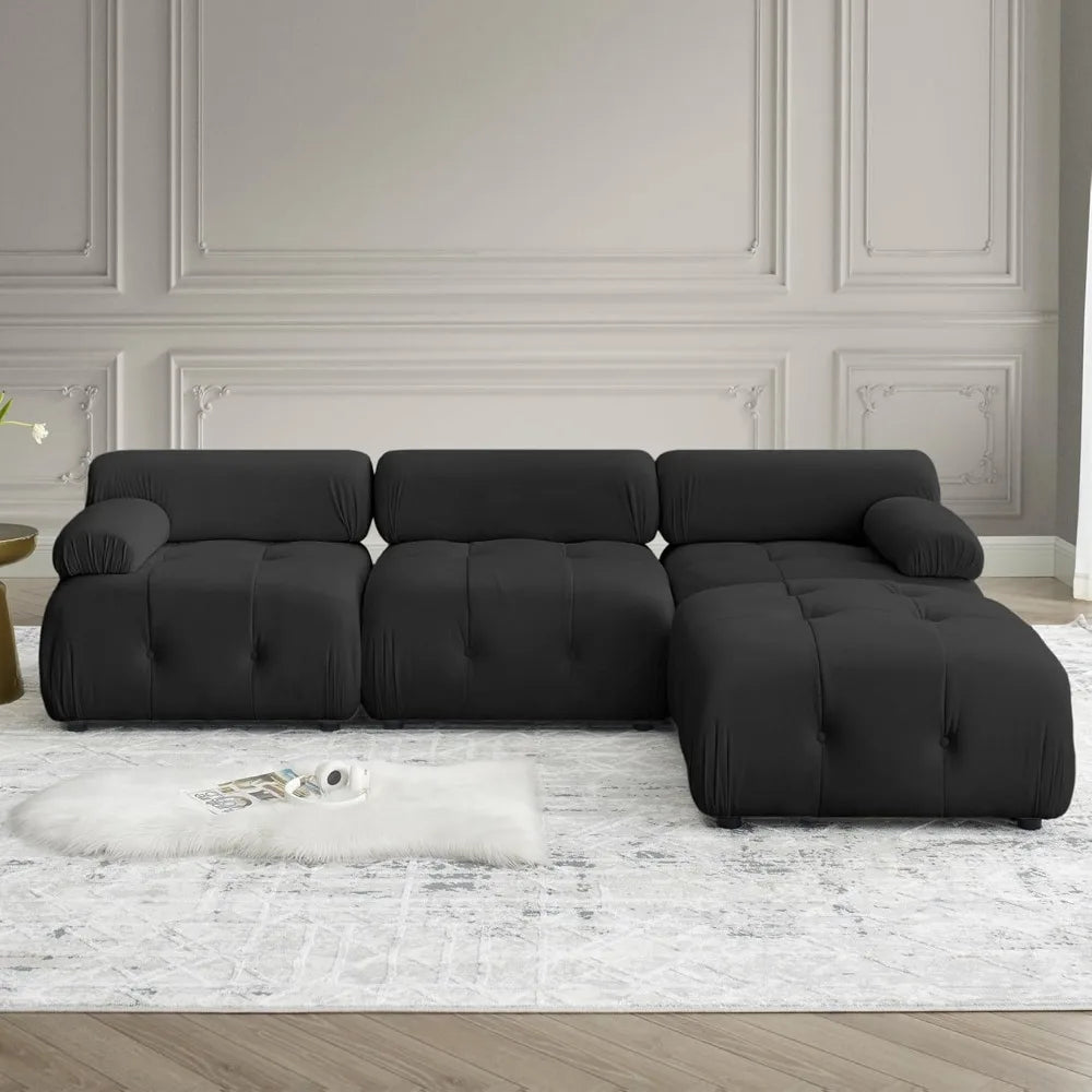 Velvet Cloud L-Shaped Sofa