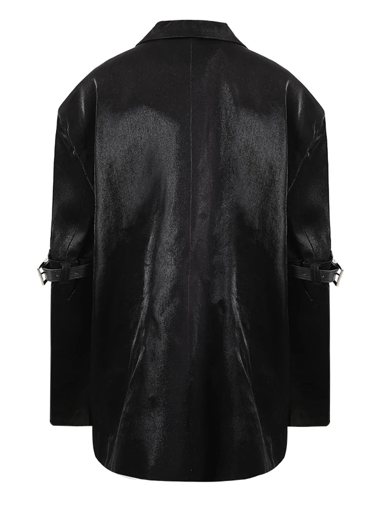 Eclipse Leather Buckle Blazer