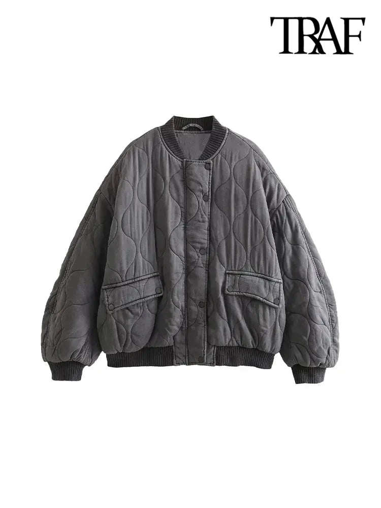 Oversized Quilted Bomber Jackets