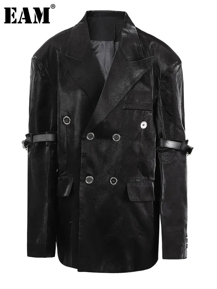 Eclipse Leather Buckle Blazer