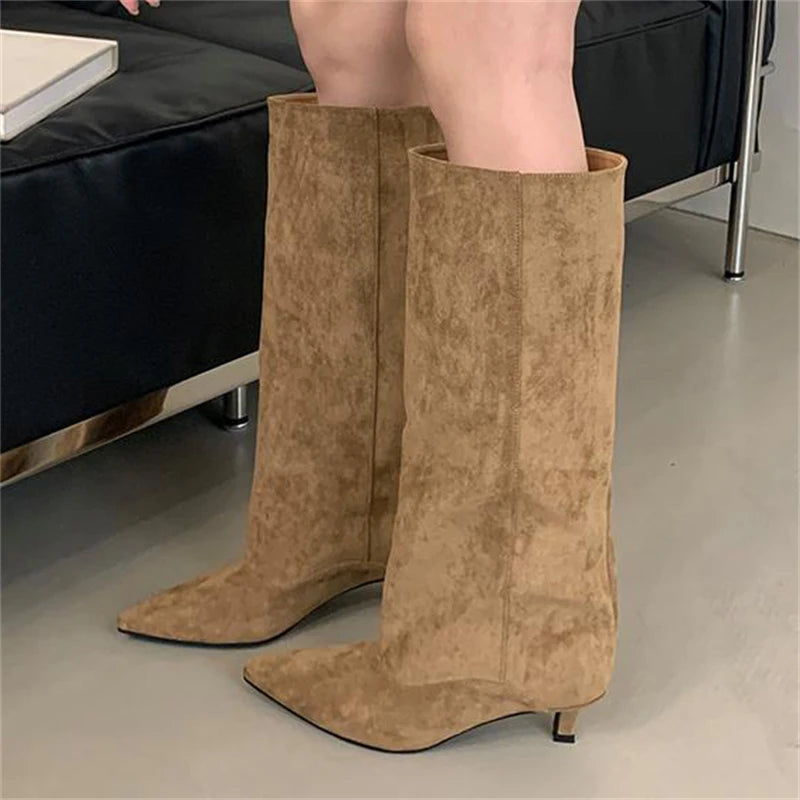 Pointed Toe Knee Boots