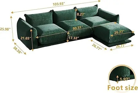 Deep Thick Love Seat Sofa